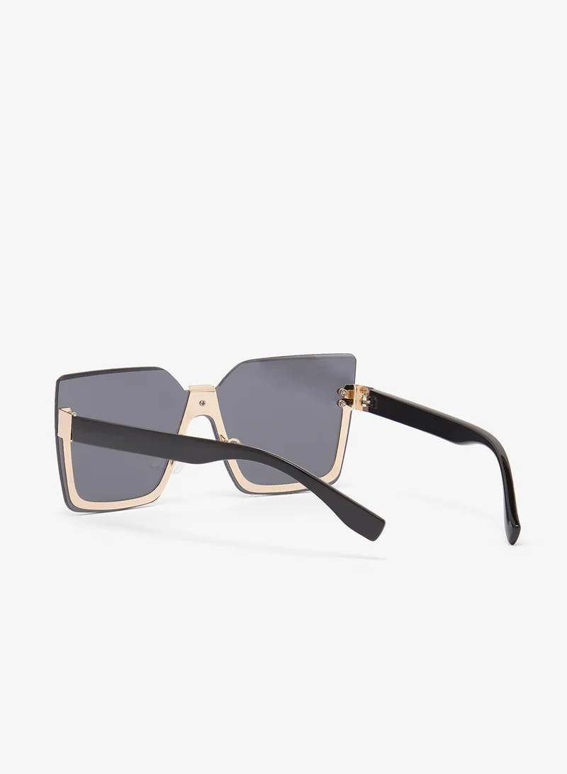 جينجر Oversized Rectangle Polarized Sunglasses